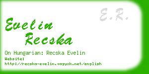 evelin recska business card